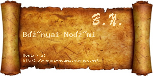 Bányai Noémi névjegykártya