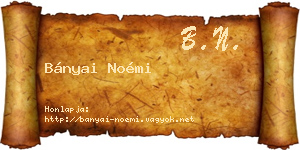Bányai Noémi névjegykártya